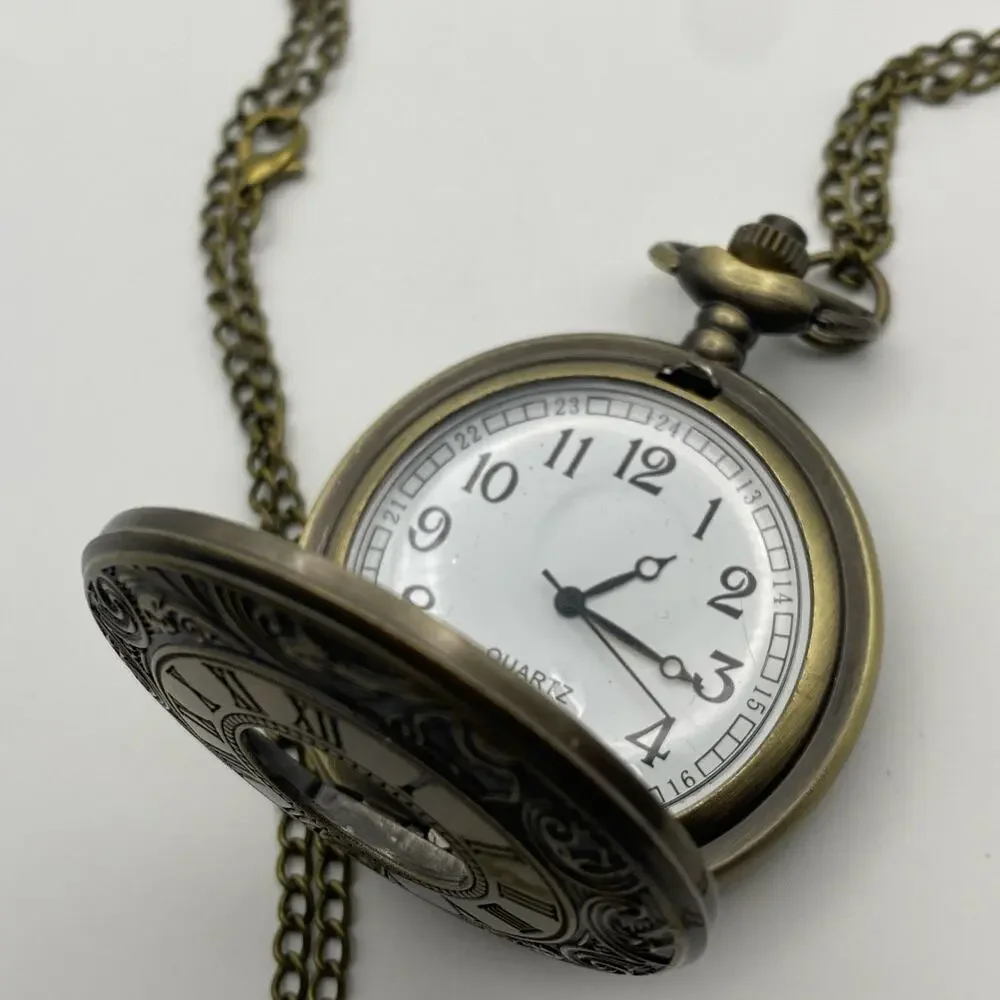 Antique-Style Bronze Pocket Watch - Quartz Movement